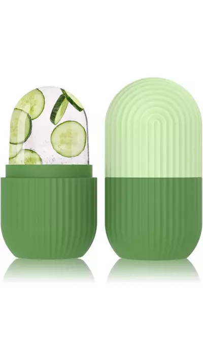 Ice Face Roller Gesichtsmassage Kryotherapie Silikon-Werkzeug Hautpflege und Massage - Grün