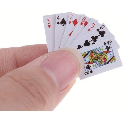 Miniatur Pokerkarten Set - Lustige Geschenkidee für Party und Geburtstage - Pokerkarten im Miniaturformat