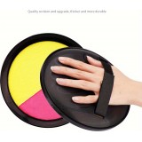 Jeu disques adhésifs velcro avec balle à attraper pour enfants et adultes (set de 2 disques et 1 balle) - Rose/jaune