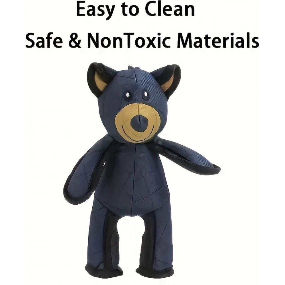 Robustes Hundespielzeug unzerstörbar Bären aus strapazierfähigem Stoff - Blau