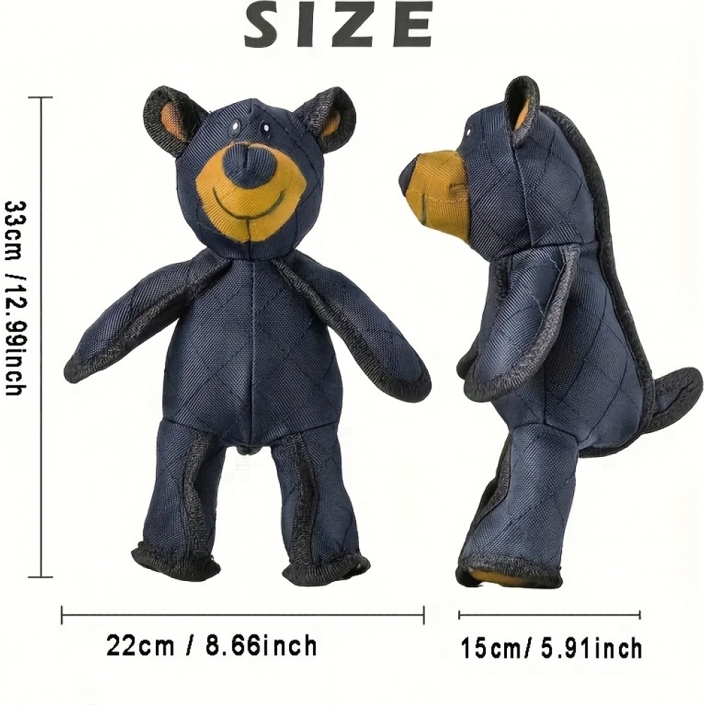 Robustes Hundespielzeug unzerstörbar Bären aus strapazierfähigem Stoff - Blau