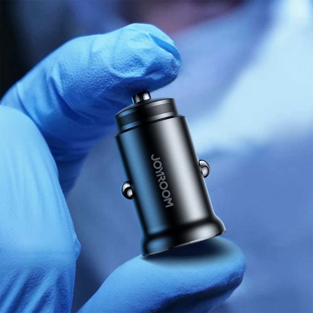 Joyromm JR-CCN05 Doppeladapter Zigarettenanzünder 30W USB- & USB-C Power Delivery + QC3.0 - Schwarz