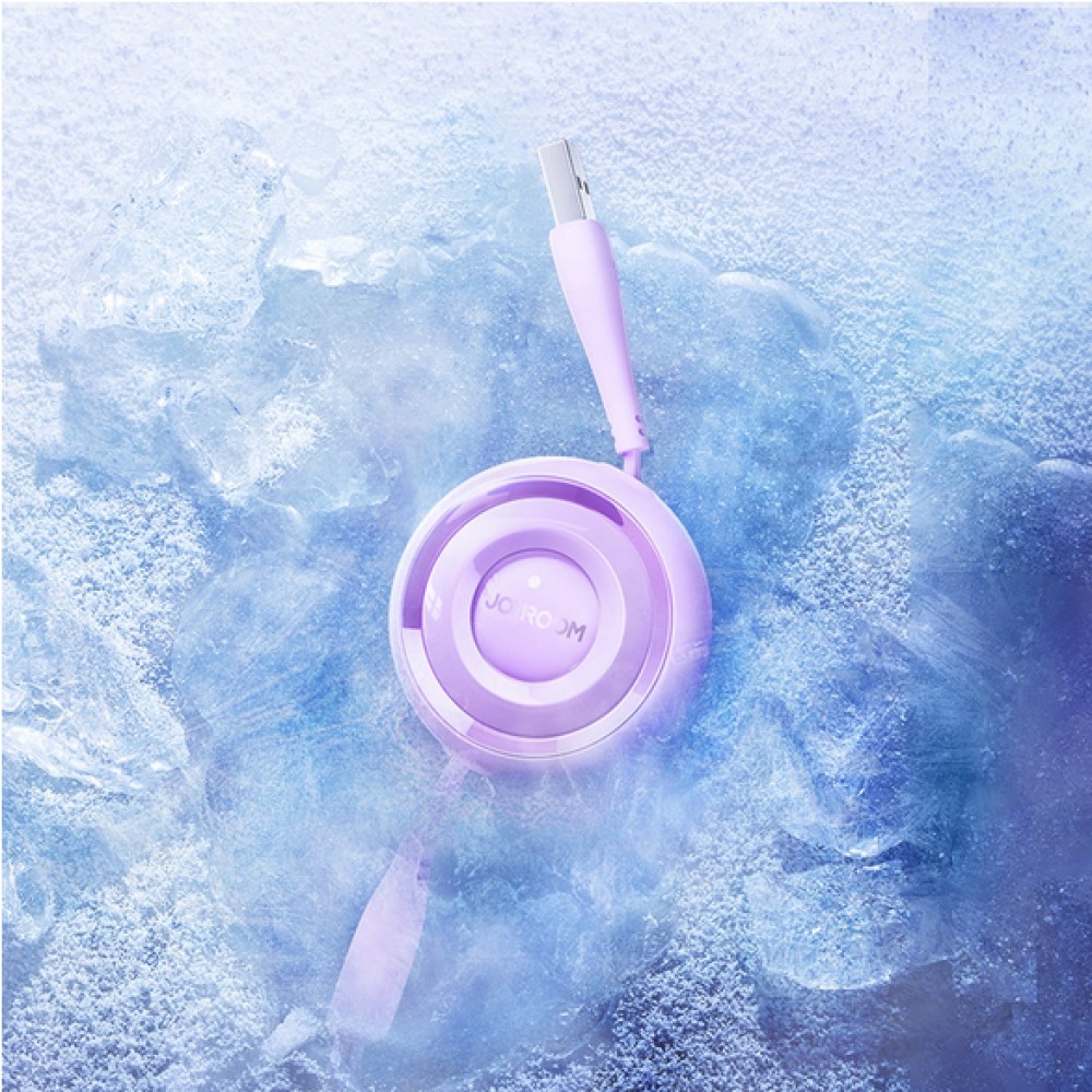 Joyroom 3 in 1 einziehbares Kabel 1m USB-A auf USB-C + Lightning + microUSB - Weiss