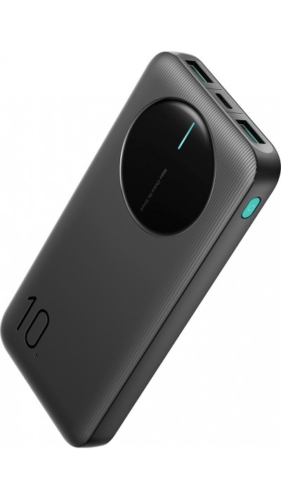 Joyroom 3 in 1 Powerbank mit 10000mAh Kapazität clean Design 2x USB-A 2.4 & 1x USB-C (In+Out) - Schwarz