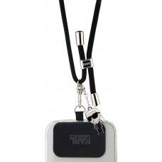 Karl Lagerfeld abnehmbares und verstellbares Lanyard mit Metallanhänger von Karl - Schwarz