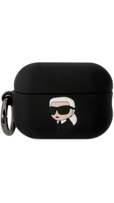 AirPods Pro / Pro 2 Case Hülle - Karl Lagerfeld Silikon 3D Kopf Karl - Schwarz