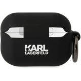 AirPods Pro / Pro 2 Case Hülle - Karl Lagerfeld Silikon 3D Kopf Karl - Schwarz