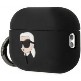 AirPods Pro / Pro 2 Case Hülle - Karl Lagerfeld Silikon 3D Kopf Karl - Schwarz