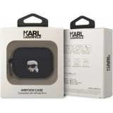 AirPods Pro / Pro 2 Case Hülle - Karl Lagerfeld Silikon 3D Kopf Karl - Schwarz