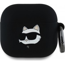 AirPods 4 Case H&uuml;lle - Karl Lagerfeld 3D Kopf Choupette - Schwarz