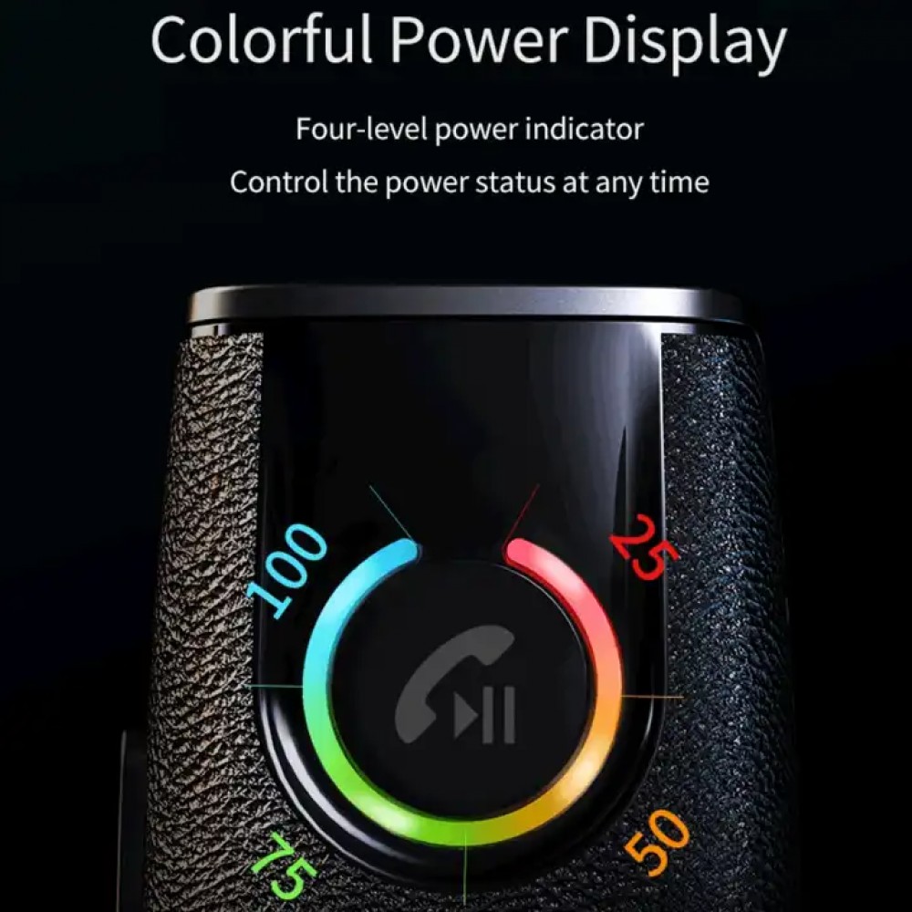 Auto Bluetooth Car Freisprecheinrichtung mit Leder Textur - Noir