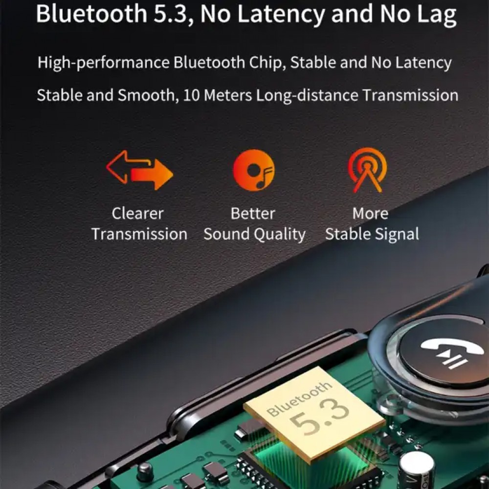 Auto Bluetooth Car Freisprecheinrichtung mit Leder Textur - Noir