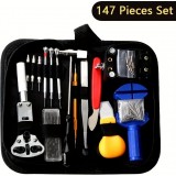 Uhren Reparatur Werkzeug Set (147 Teile) - Komplettes Uhrenmacher Kit - Schwarz