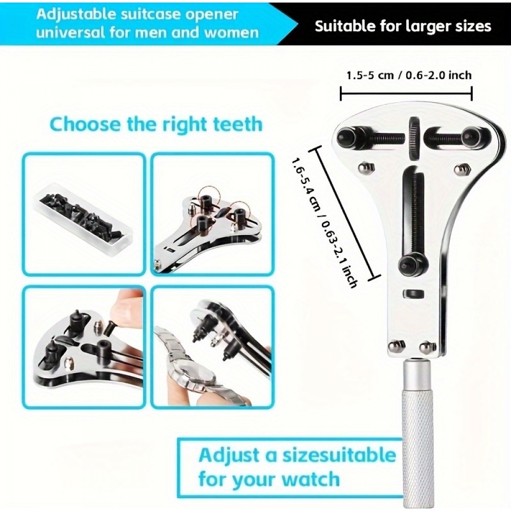 Uhren Reparatur Werkzeug Set (147 Teile) - Komplettes Uhrenmacher Kit - Schwarz