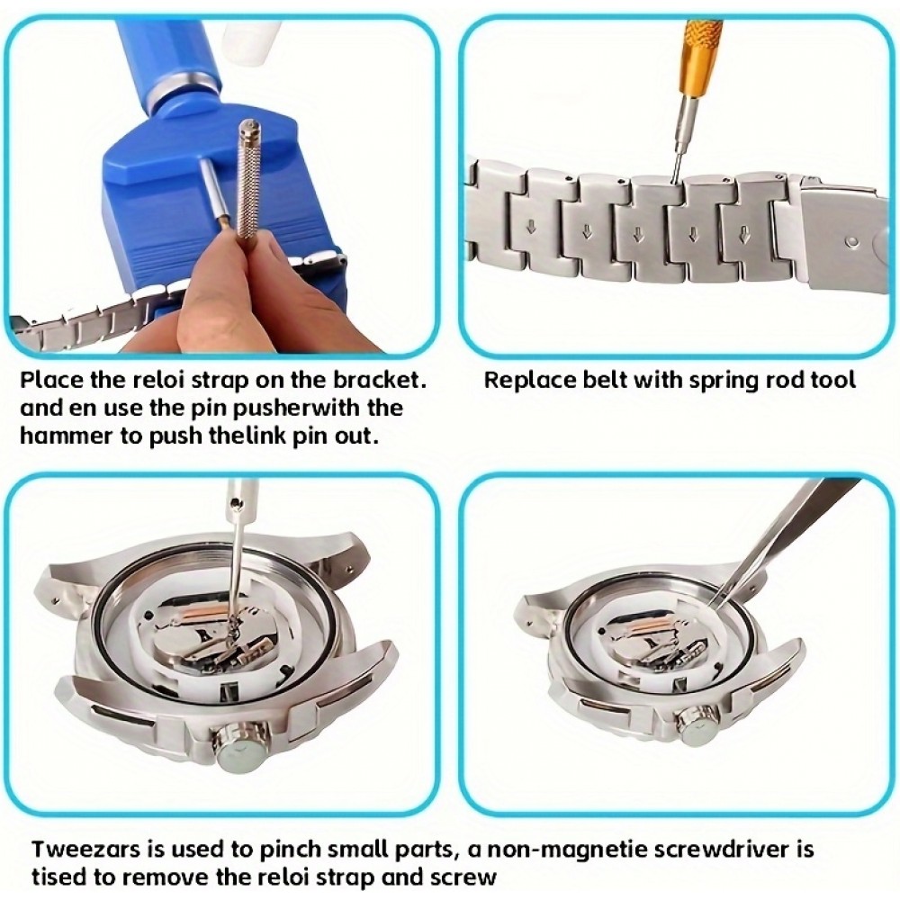 Uhren Reparatur Werkzeug Set (147 Teile) - Komplettes Uhrenmacher Kit - Schwarz