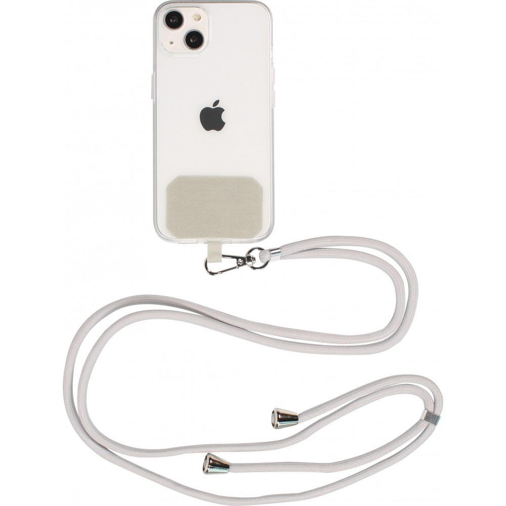 Lacet accessoire universel adaptateur pour coques de smartphone collier élégant - Gris clair