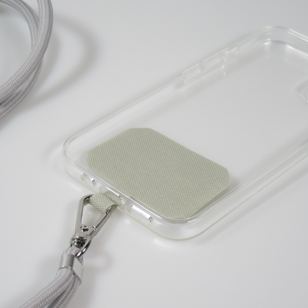 Lacet accessoire universel adaptateur pour coques de smartphone collier élégant - Gris clair