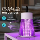 Lampe anti-moustiques LED USB rechargeable portable sans fil intérieur/extérieur avec lanière à pendre ou poser - Blanc / gris