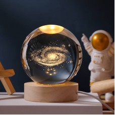 Dekorative 3D Kristallnachtlampe in Kugelform mit Motiv Milchstrasse - Transparent