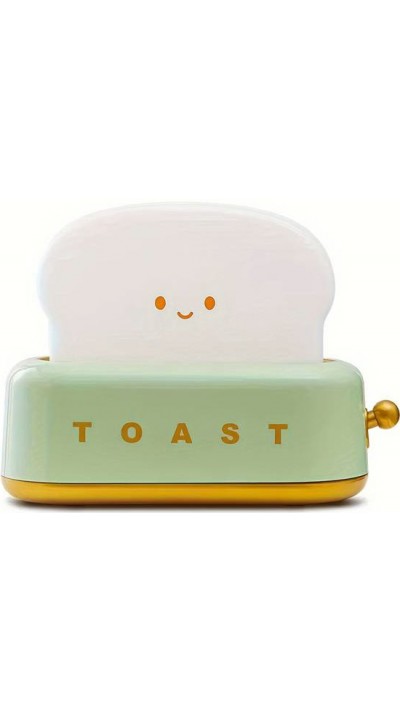LED-Tischlampe in Form eines niedlichen Toasters Nachtlicht f&uuml;r Kinder USB-C - Gr&uuml;n