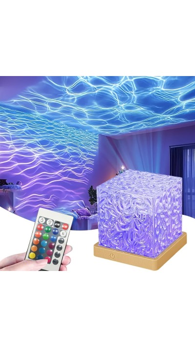 Animierte Meereswellen Projektorlampe / Wasserwellen / Unterwasserwelt (16 RGB-Farben) mit Fernbedienung
