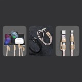 Lanière câble 4 en 1 Dudao L20MAX USB-A / USB-C / Lightning PD QC 65W (1.5 m) - Rose