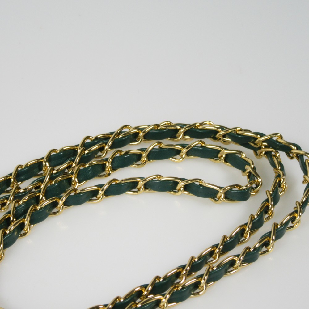 Elegante und raffinierte universelle Smartphone-Schlaufe/Schnalle aus Kunstleder und Metall - Grün