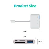USB-C-Lesegerät für SD- & Micro-SD-Speicherkarten und USB (4 in 1) für MacBook & iPad - Weiss