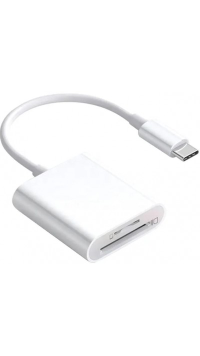 USB-C 2-in-1 SD- und microSD-Kartenleser für MacBooks und Tablets - Weiss