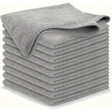 Set aus ultrafeinen Mikrofaser-Reinigungstüchern saugfähig und weich (Packung mit 10 Stück) - Hellgrau