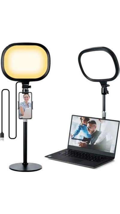 Studio Tisch-Selfie-Licht bi-color auf Standfuß für Videokonferenzen / Podcasts / YouTube Stream