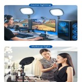 Lumière selfie de table studio sur pied bi-color pour visio-conférence / podcast / YouTube Stream