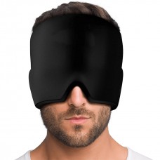 Masque / bonnet universel anti-migraine thérapie froid et chaud pour adulte - Noir