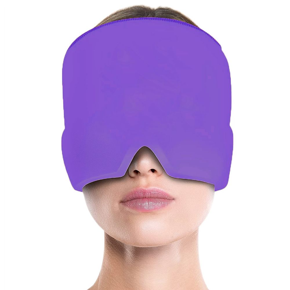 Masque / bonnet universel anti-migraine thérapie froid et chaud pour adulte - Violet