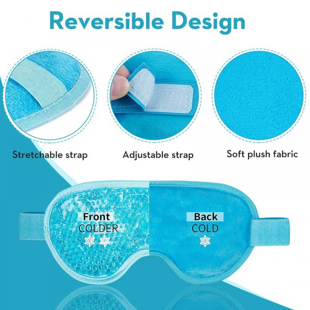 Masque chaud froid yeux anti fatigue et migraine ophtalmique - Bleu
