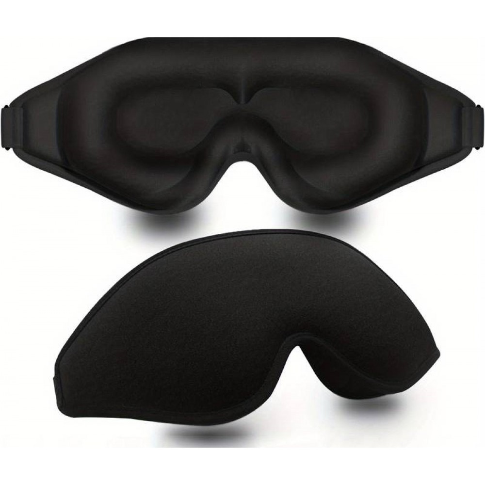 3D-geformte, verstellbare Schlafmaske für die Augen Unisex ideal zum Schlafen - Schwarz