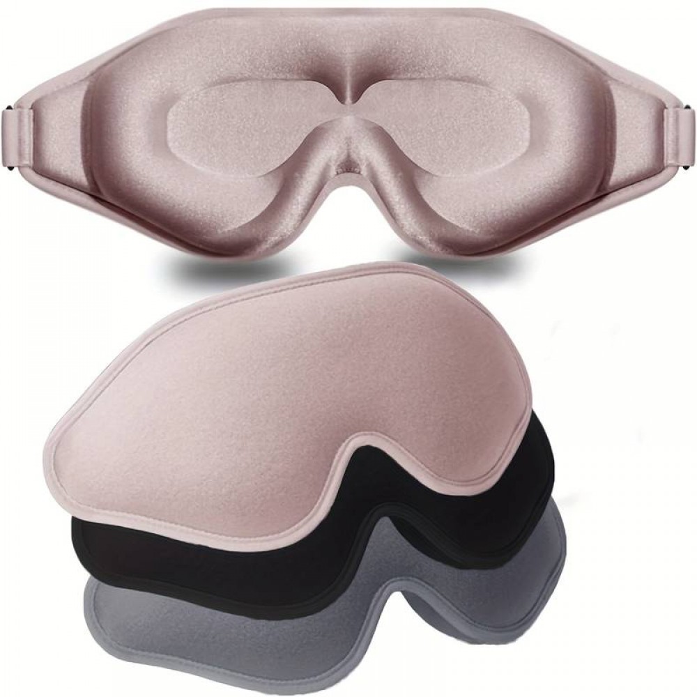3D-geformte, verstellbare Schlafmaske für die Augen Unisex ideal zum Schlafen - Schwarz