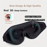 3D-geformte, verstellbare Schlafmaske für die Augen Unisex ideal zum Schlafen - Schwarz