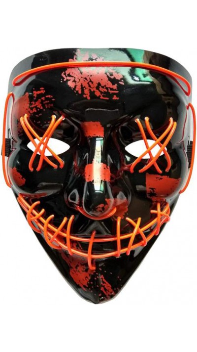 Cosplay Maske "The Purge" - Neon LED Gesichtsmaske Halloween Universalgrösse - Rot