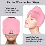 Masque / bonnet universel anti-migraine thérapie froid et chaud pour adulte - Rose