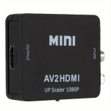 Mini Adapter Cinch RCA AV zu HDMI 1080P Konverter für TV / PC / Spielekonsole - Schwarz