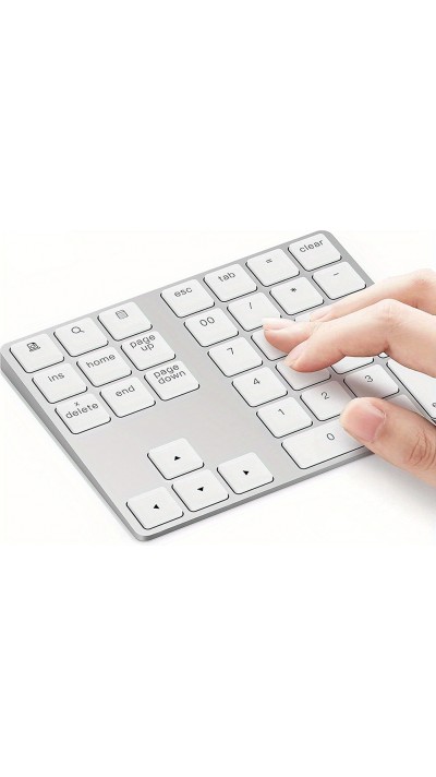 Kabelloses Bluetooth Mini-Ziffernblock tragbar wiederaufladbar kompakt für MacBook - Weiss