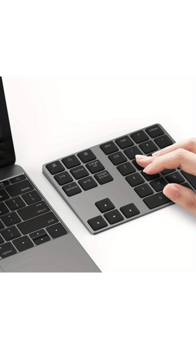 Kabelloses Bluetooth Mini-Ziffernblock tragbar wiederaufladbar kompakt MacBook-Design - Schwarz