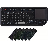 Mini clavier sans fil 2.4G avec touchpad rétroéclairé et souris compacte pour PC et TV Smart - Noir