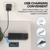 Mini clavier sans fil 2.4G avec touchpad rétroéclairé et souris compacte pour PC et TV Smart - Noir