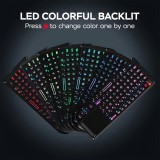 Mini clavier sans fil 2.4G avec touchpad rétroéclairé et souris compacte pour PC et TV Smart - Noir