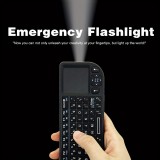 Mini clavier sans fil 2.4G avec touchpad rétroéclairé et souris compacte pour PC et TV Smart - Noir