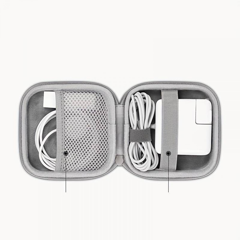 Universelle Mini-Tasche für MacBook-Ladegerät + Ladekabel & Zubehör - Grau