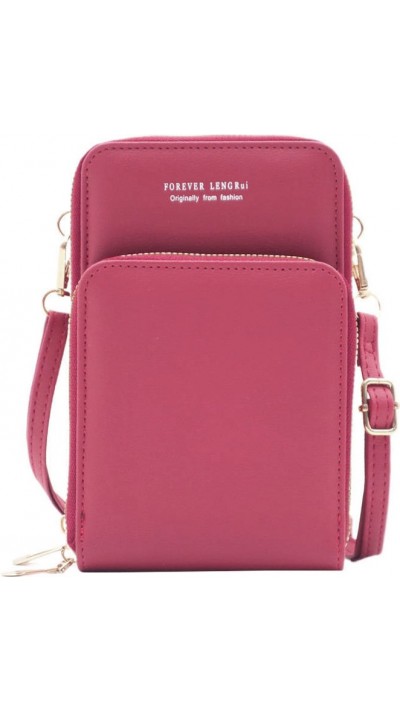 Mini elegante Handtasche universal Transporttüte für Smartphone - Dunkelrosa
