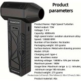 Hochgeschwindigkeits Mini Turbofan Handventilator (130000 U/min) Tragbarer Ventilator - Schwarz